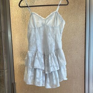 Wild Fable White Mini Dress with Tiered Ruffles